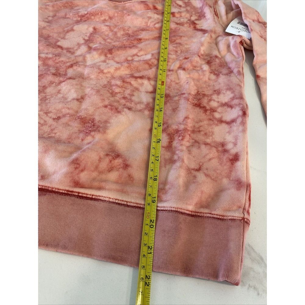 NWT $49 Women Vigoss Peach Pink Acid Wash Cotton Crewneck Sweatshirt XS‎ Tie Dye - Picture 7 of 7